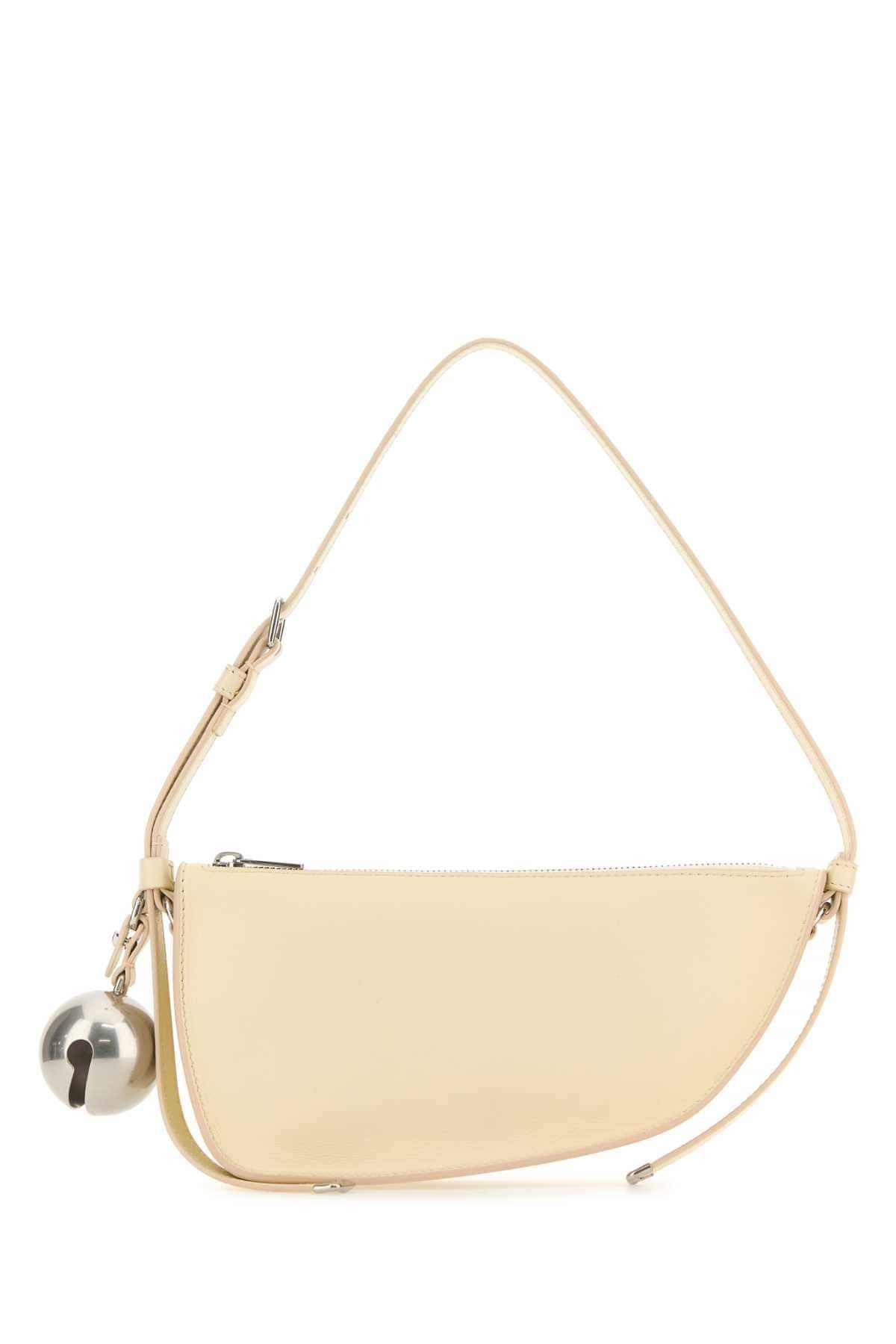Burberry Women Cream Leather Shield Mini Shoulder Bag DestGlow