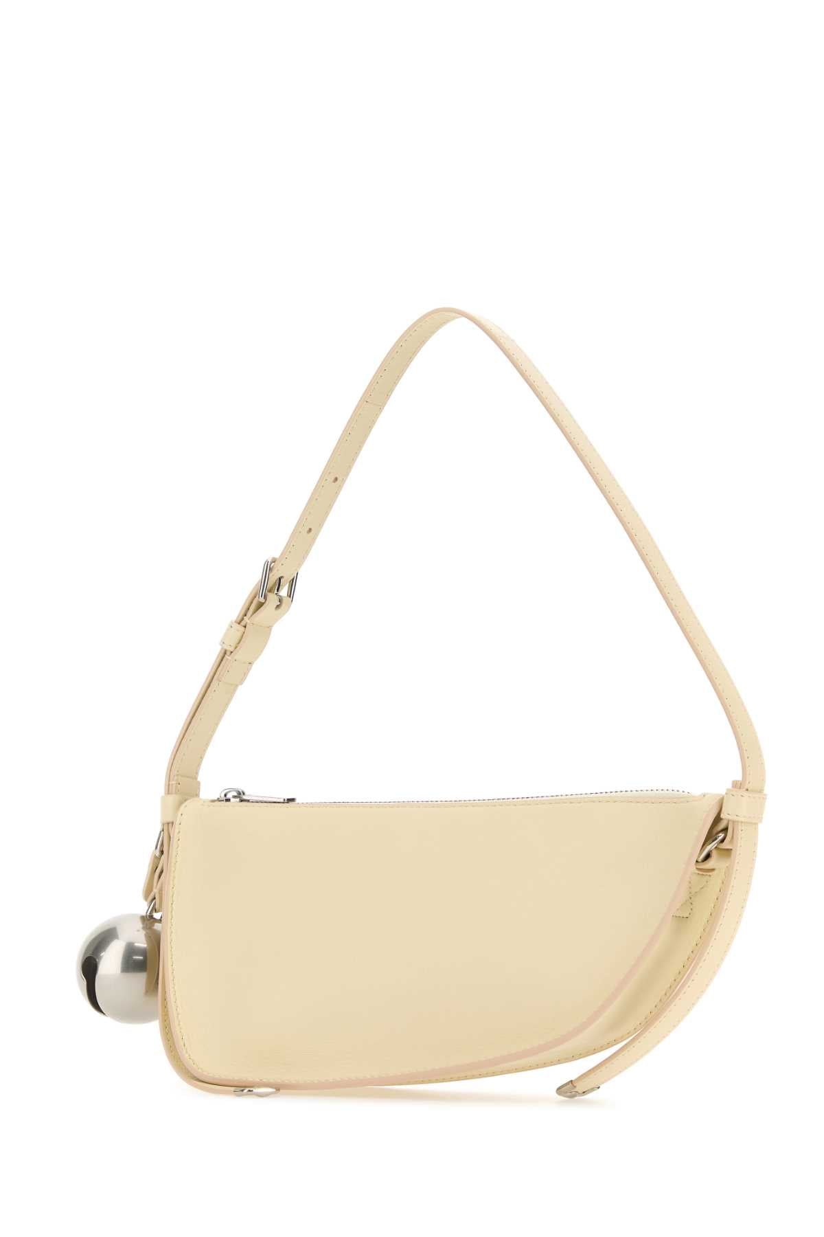 Burberry Women Cream Leather Shield Mini Shoulder Bag DestGlow