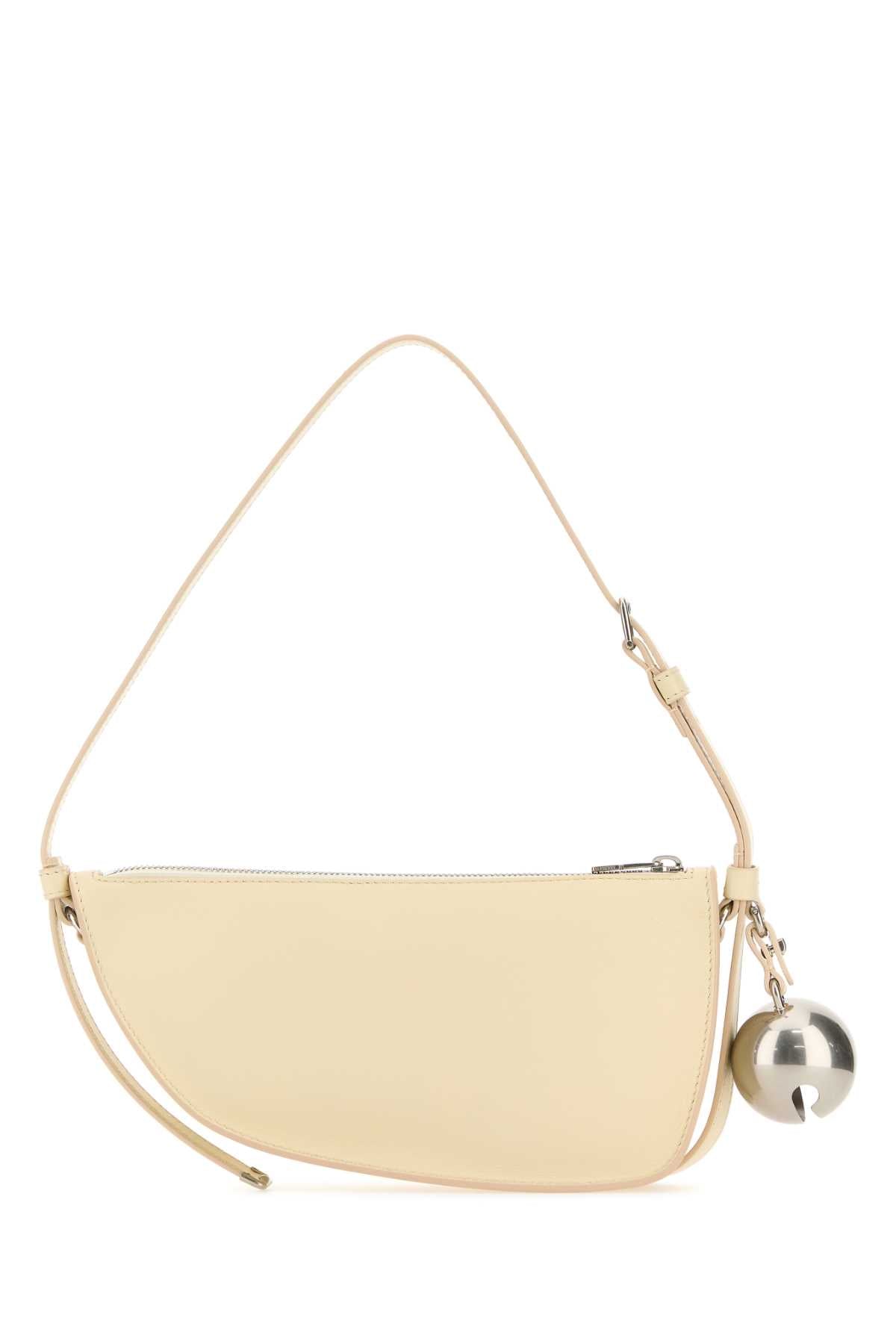 Burberry Women Cream Leather Shield Mini Shoulder Bag DestGlow