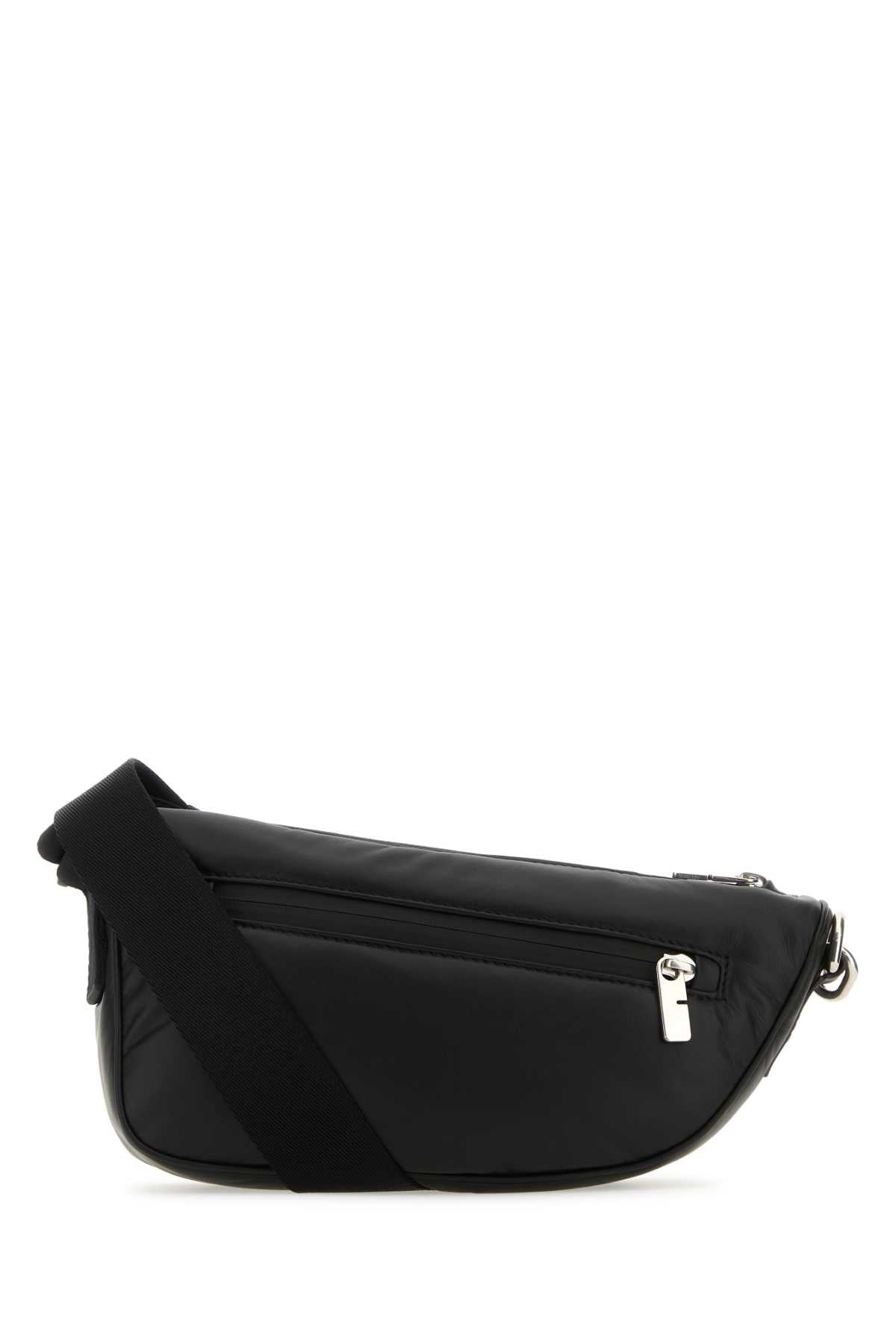 Burberry Men Black Leather Shield Crossbody Bag DestGlow
