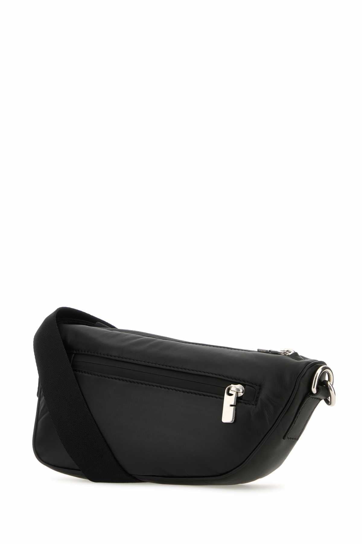 Burberry Men Black Leather Shield Crossbody Bag DestGlow