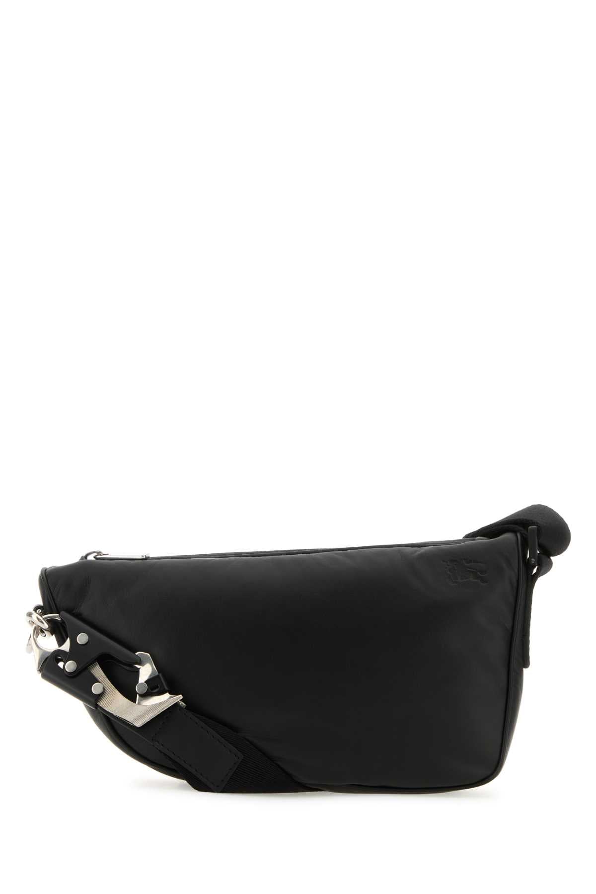 Burberry Men Black Leather Shield Crossbody Bag DestGlow