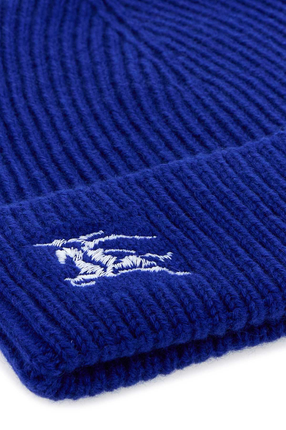 Burberry Women Electric Blue Cashmere Beanie Hat DestGlow