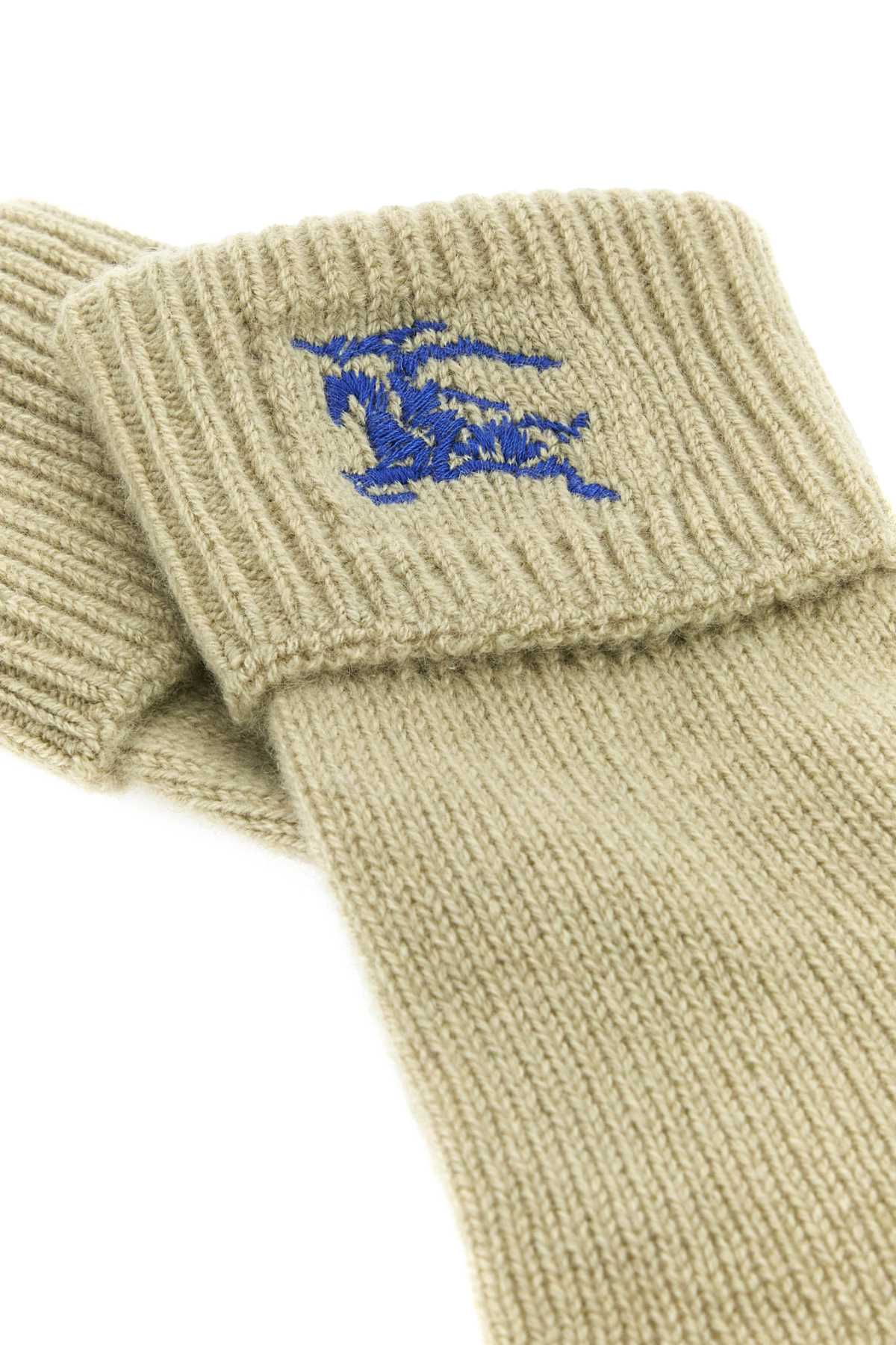 Burberry Women Khaki Cashmere Blend Gloves by Luosophy