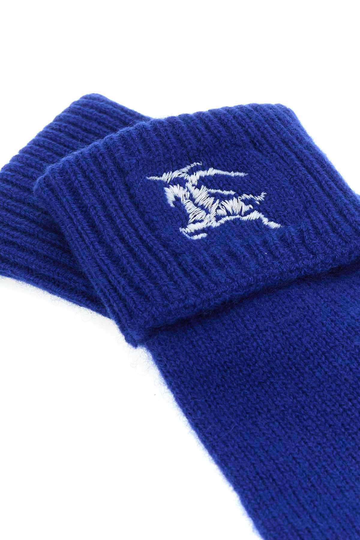 Burberry Women Electric Blue Cashmere Blend Gloves