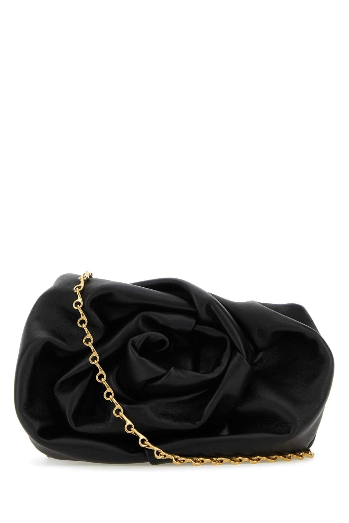 Burberry Women Black Nappa Leather Rose Clutch DestGlow