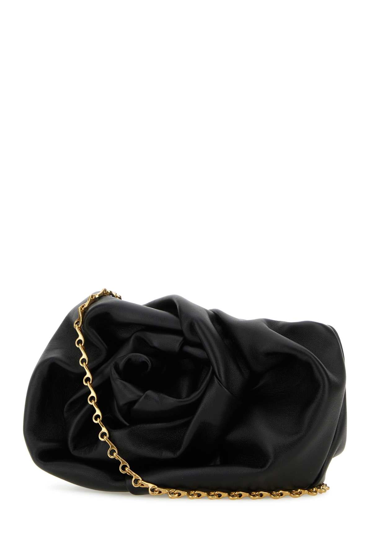 Burberry Women Black Nappa Leather Rose Clutch DestGlow