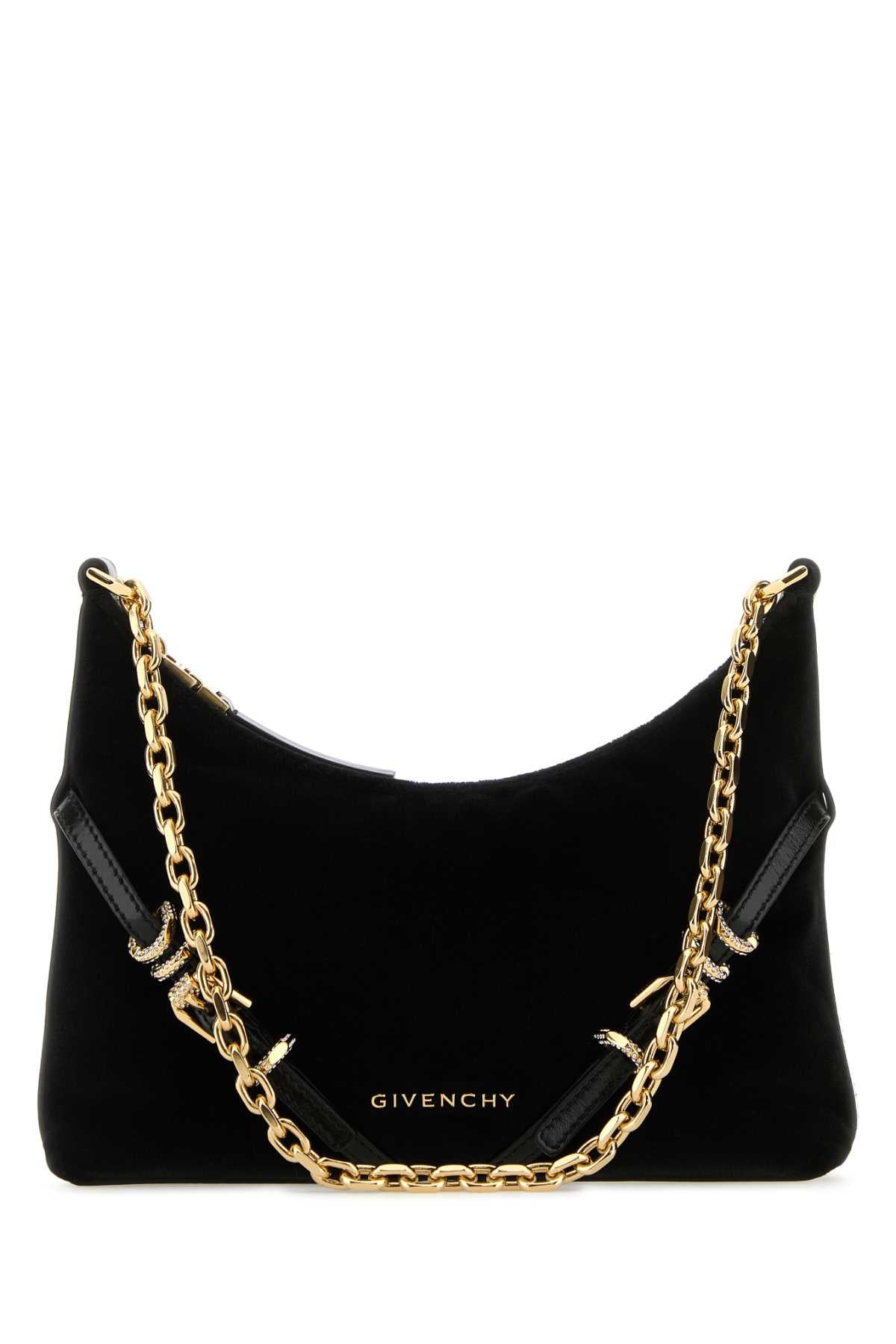 Givenchy Women Black Velvet Voyou Party Shoulder Bag DestGlow