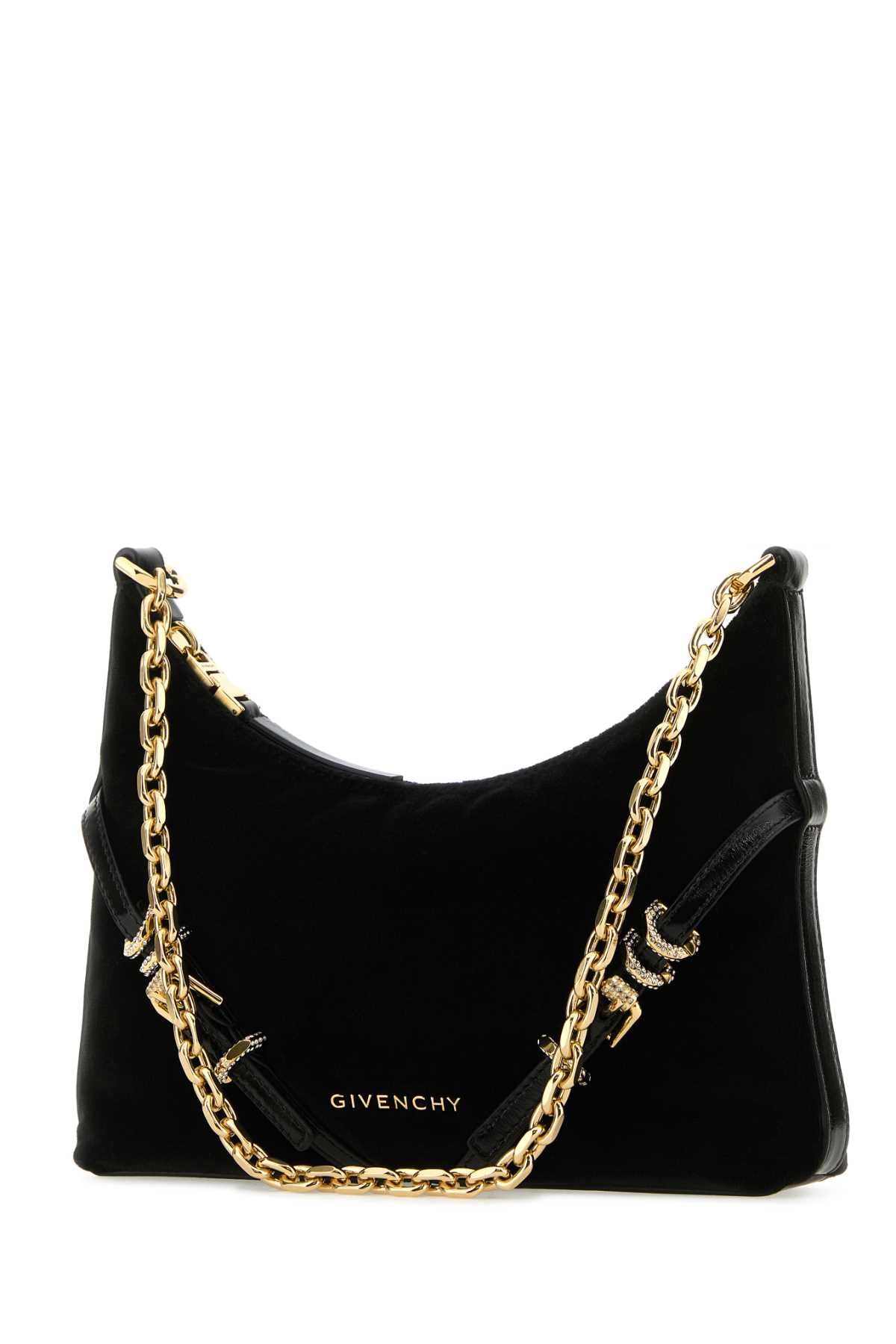 Givenchy Women Black Velvet Voyou Party Shoulder Bag DestGlow