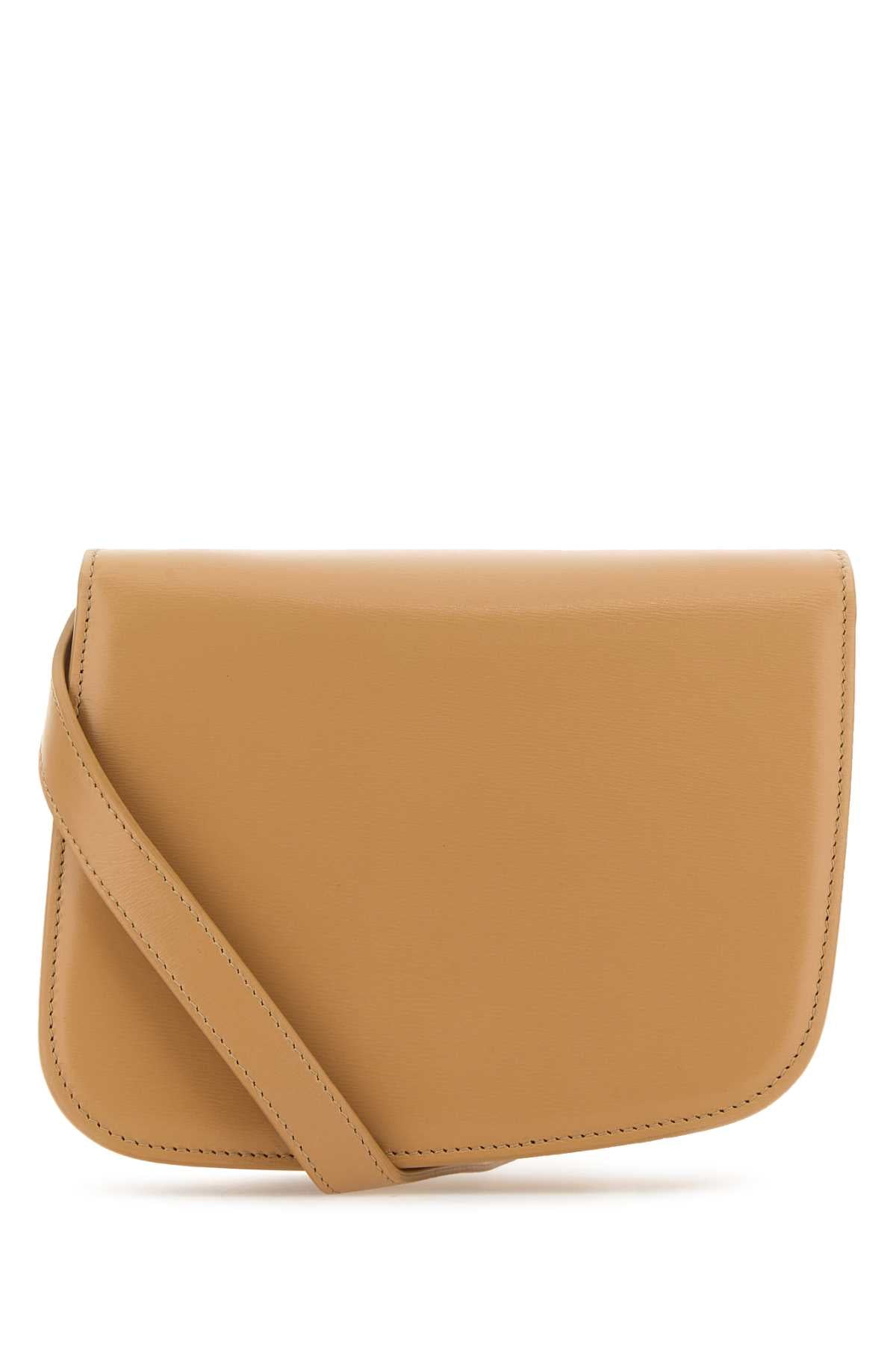 Salvatore Ferragamo Women Beige Leather Small Fiamma Crossbody Bag by Luosophy