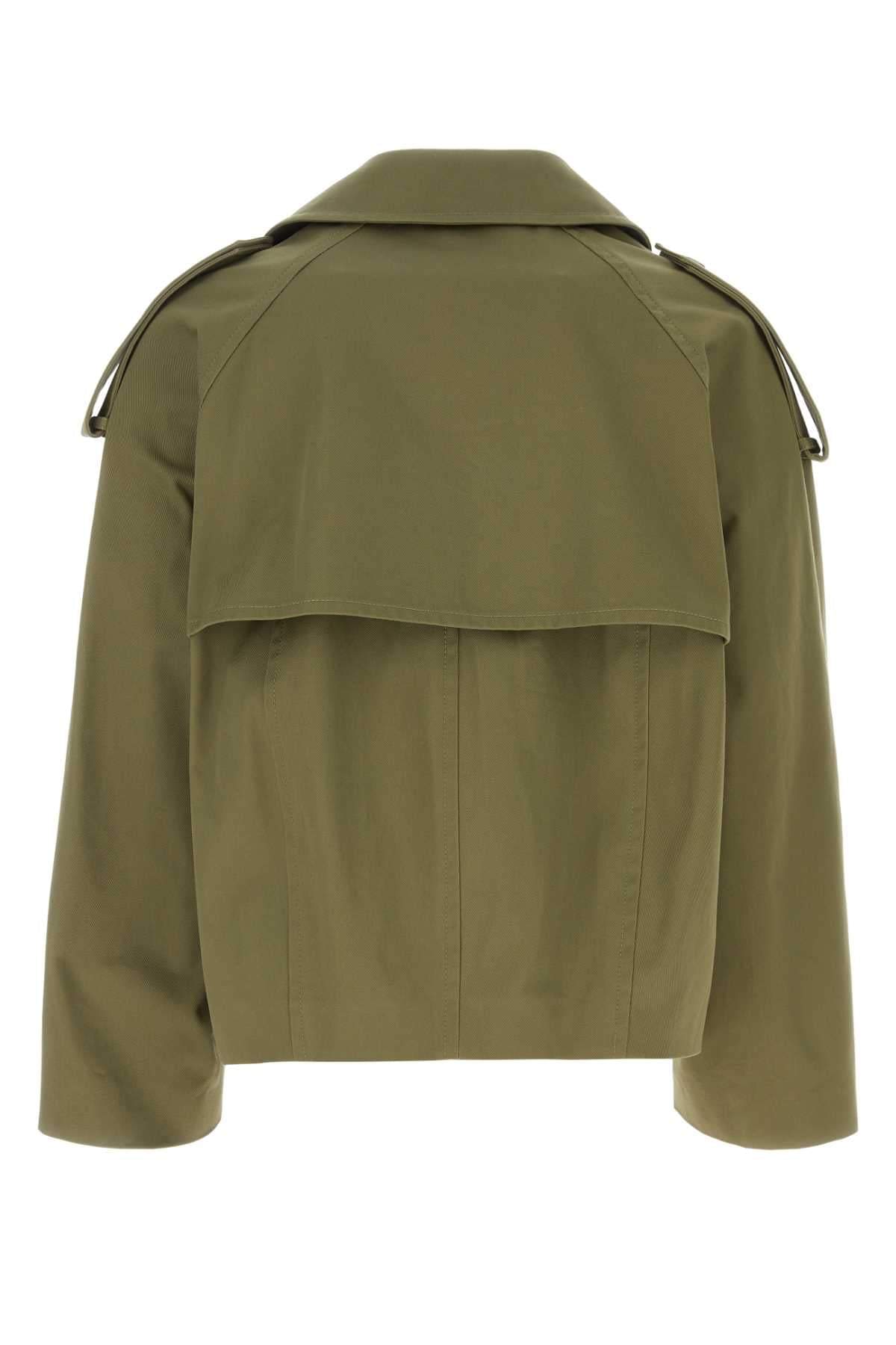 Loewe Men Green Cotton Trench Coat DestGlow