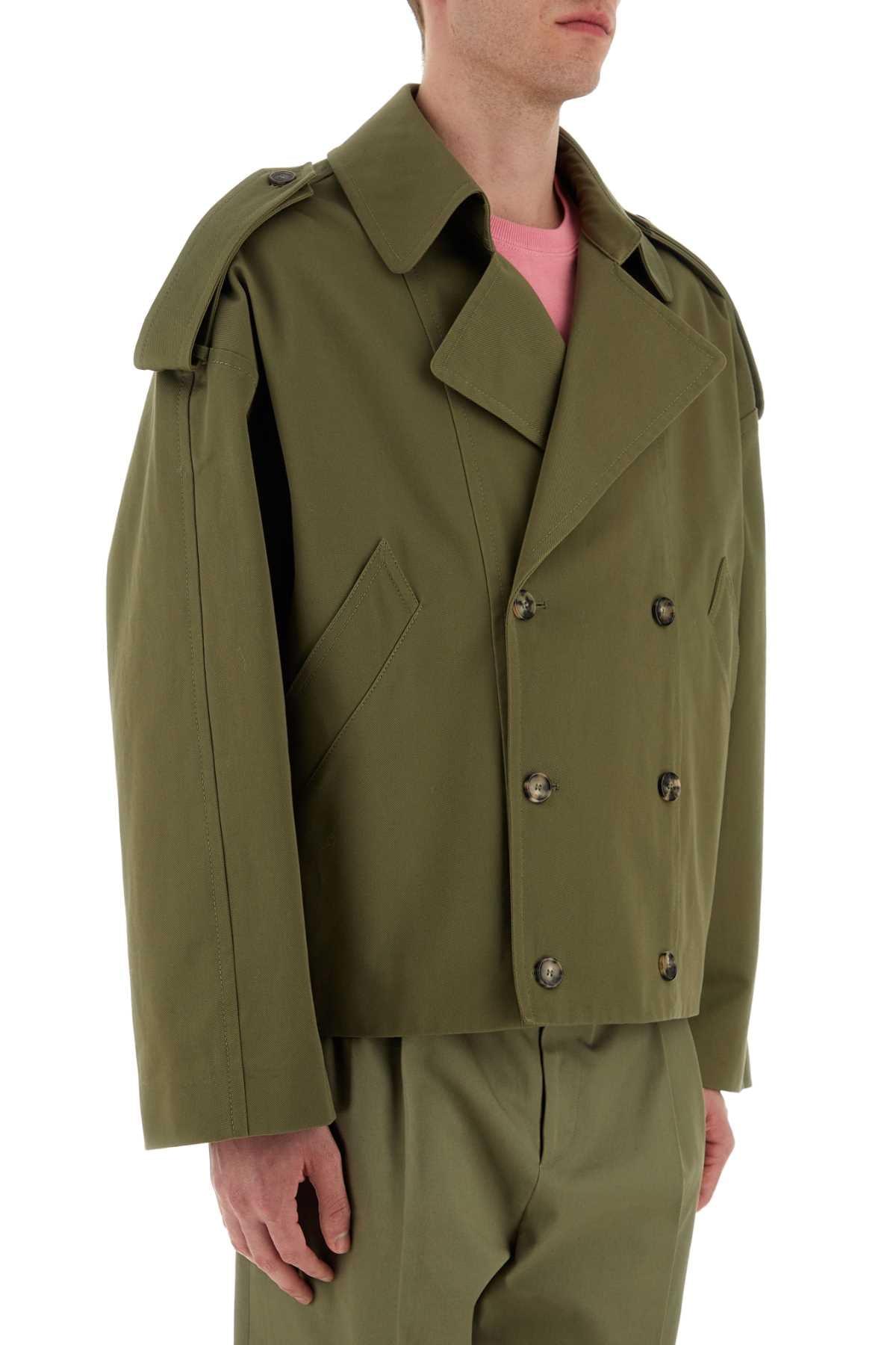 Loewe Men Green Cotton Trench Coat DestGlow