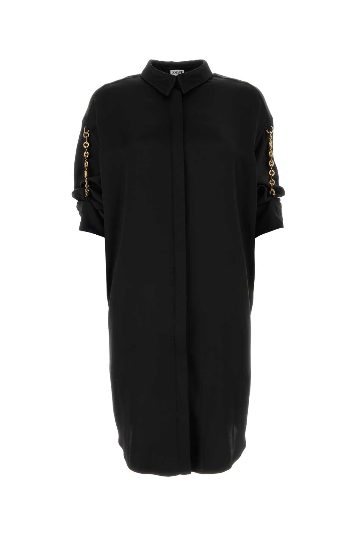 Loewe Women Black Satin Shirt Dress by Luosophy