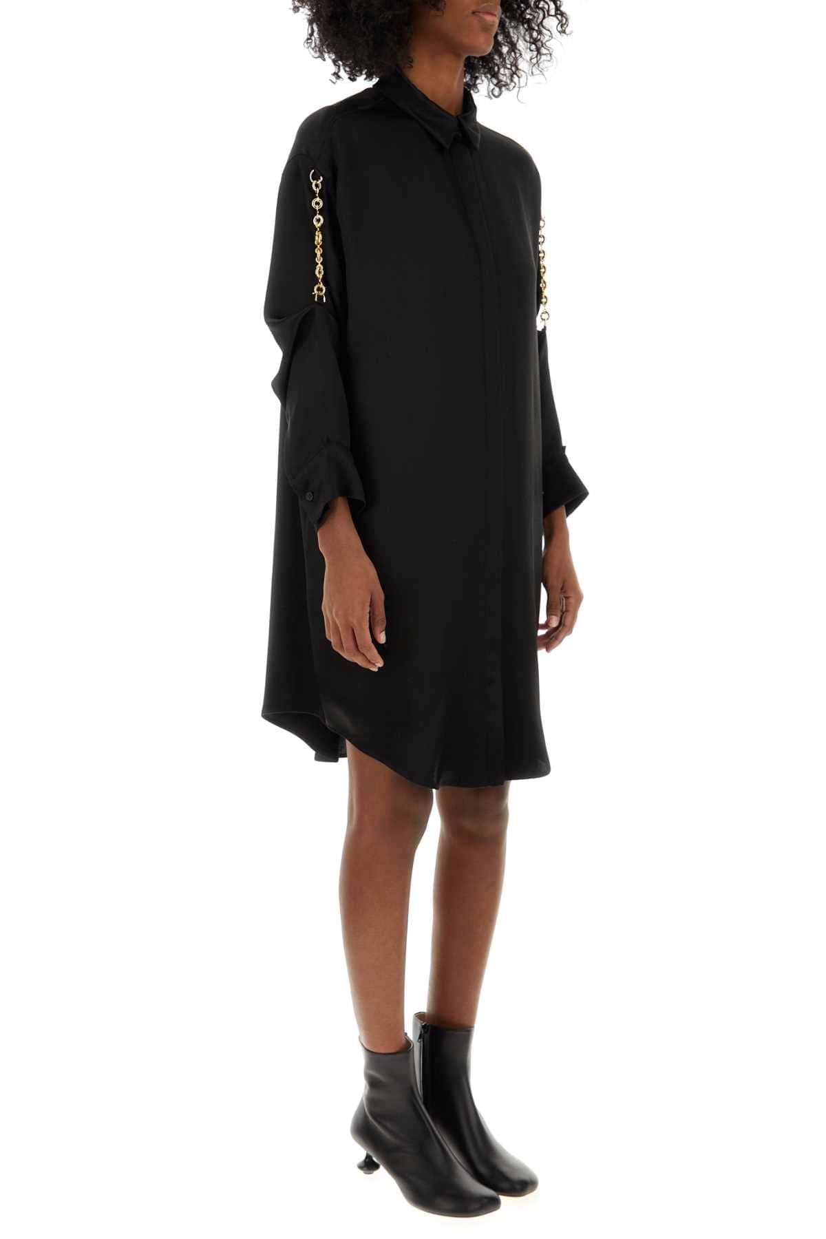 Loewe Women Black Satin Shirt Dress DestGlow