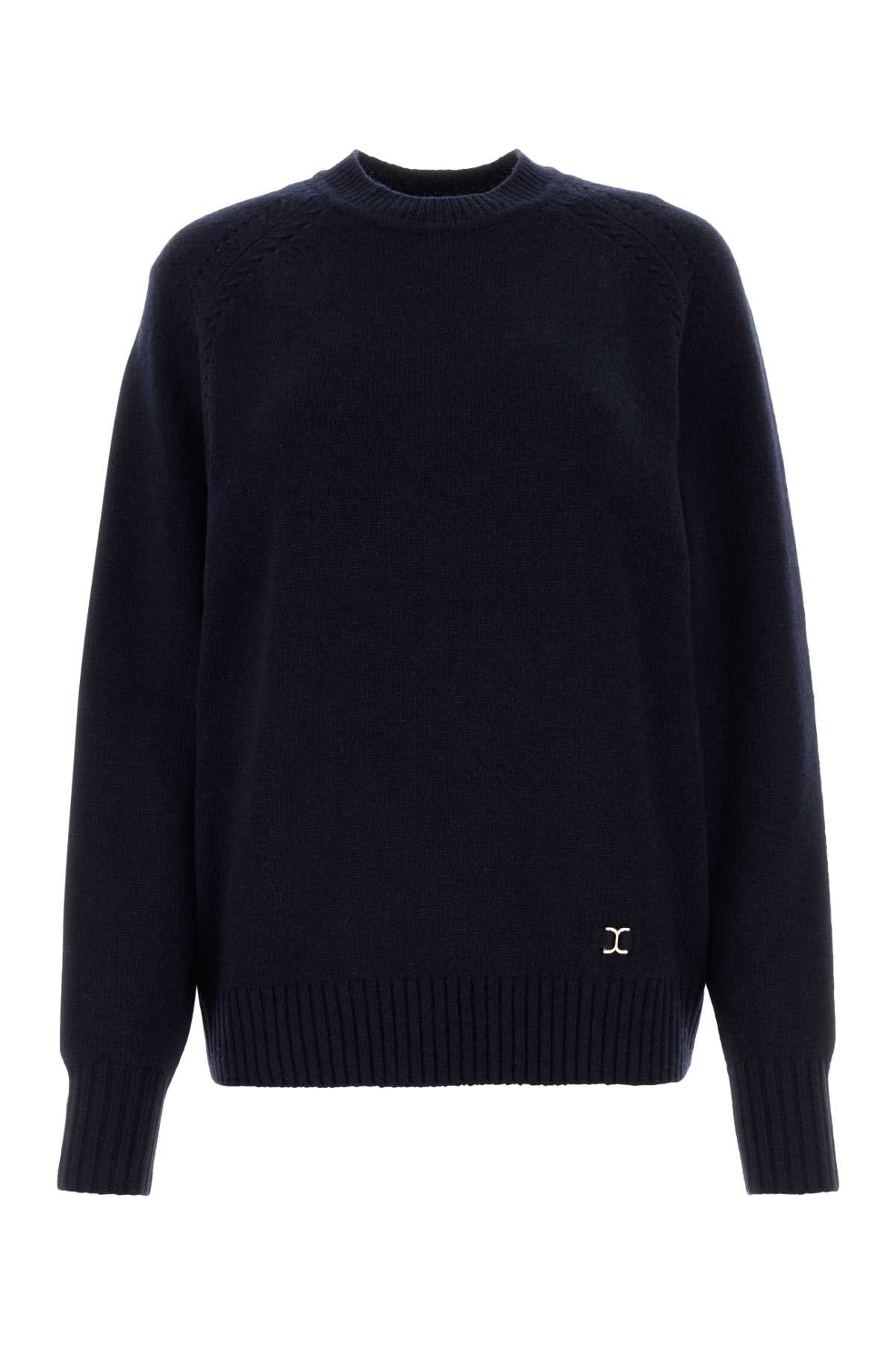 Chloe Women Midnight Blue Cashmere Blend Oversize Sweater DestGlow