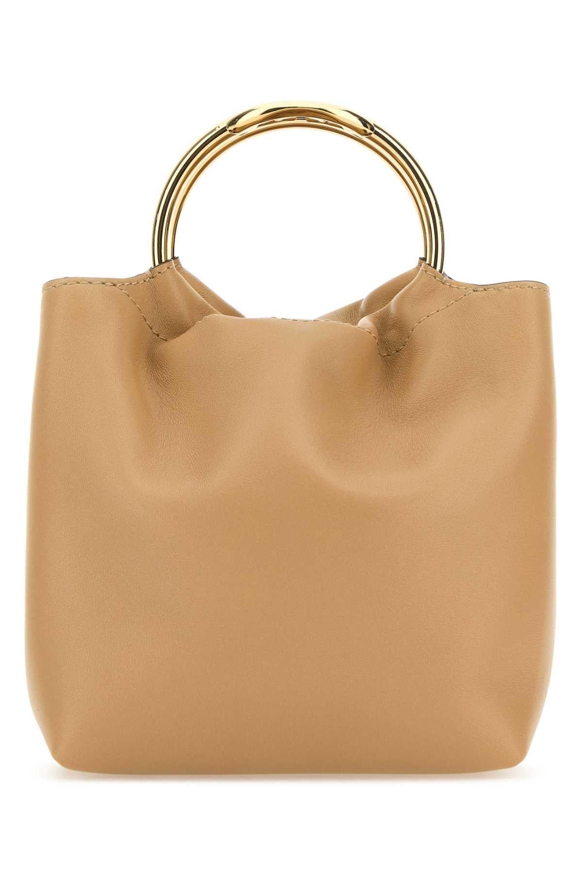 Valentino Garavani Women Beige Leather Bucket Bag DestGlow