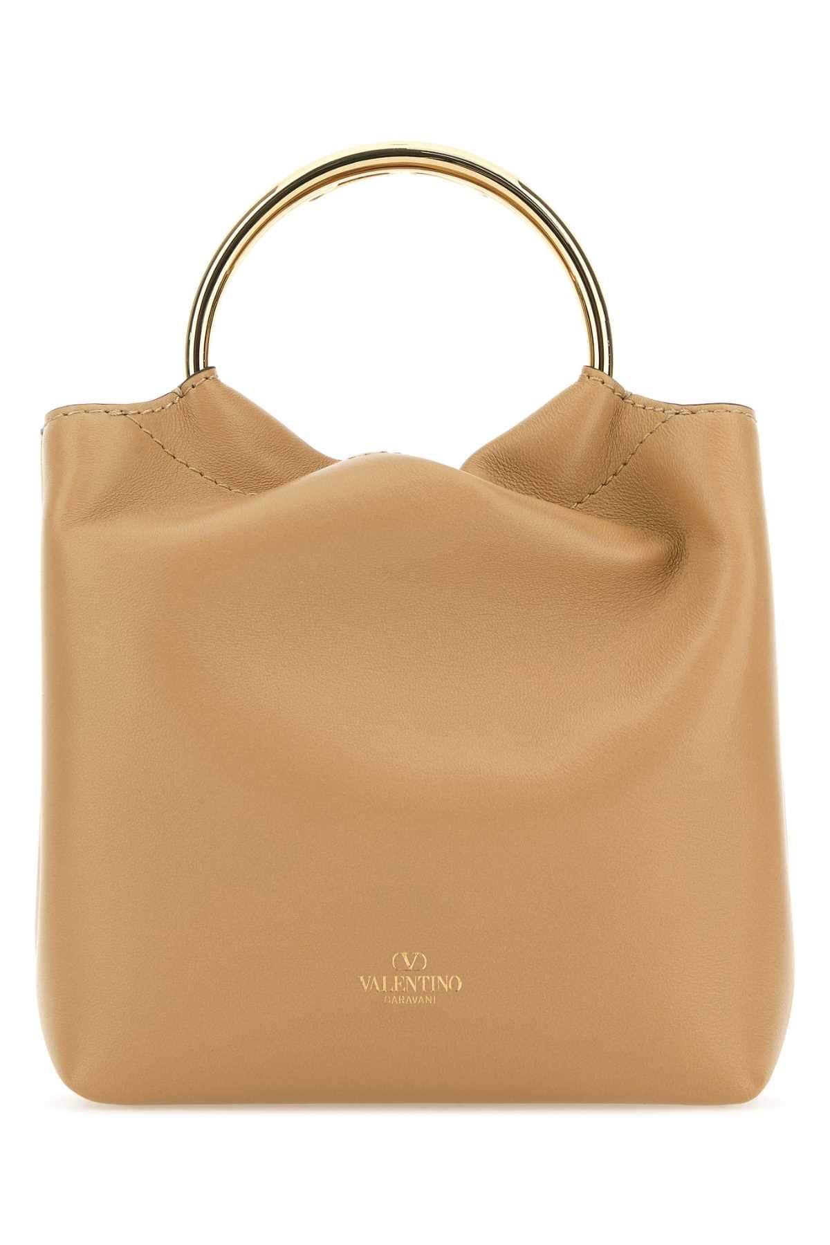 Valentino Garavani Women Beige Leather Bucket Bag DestGlow