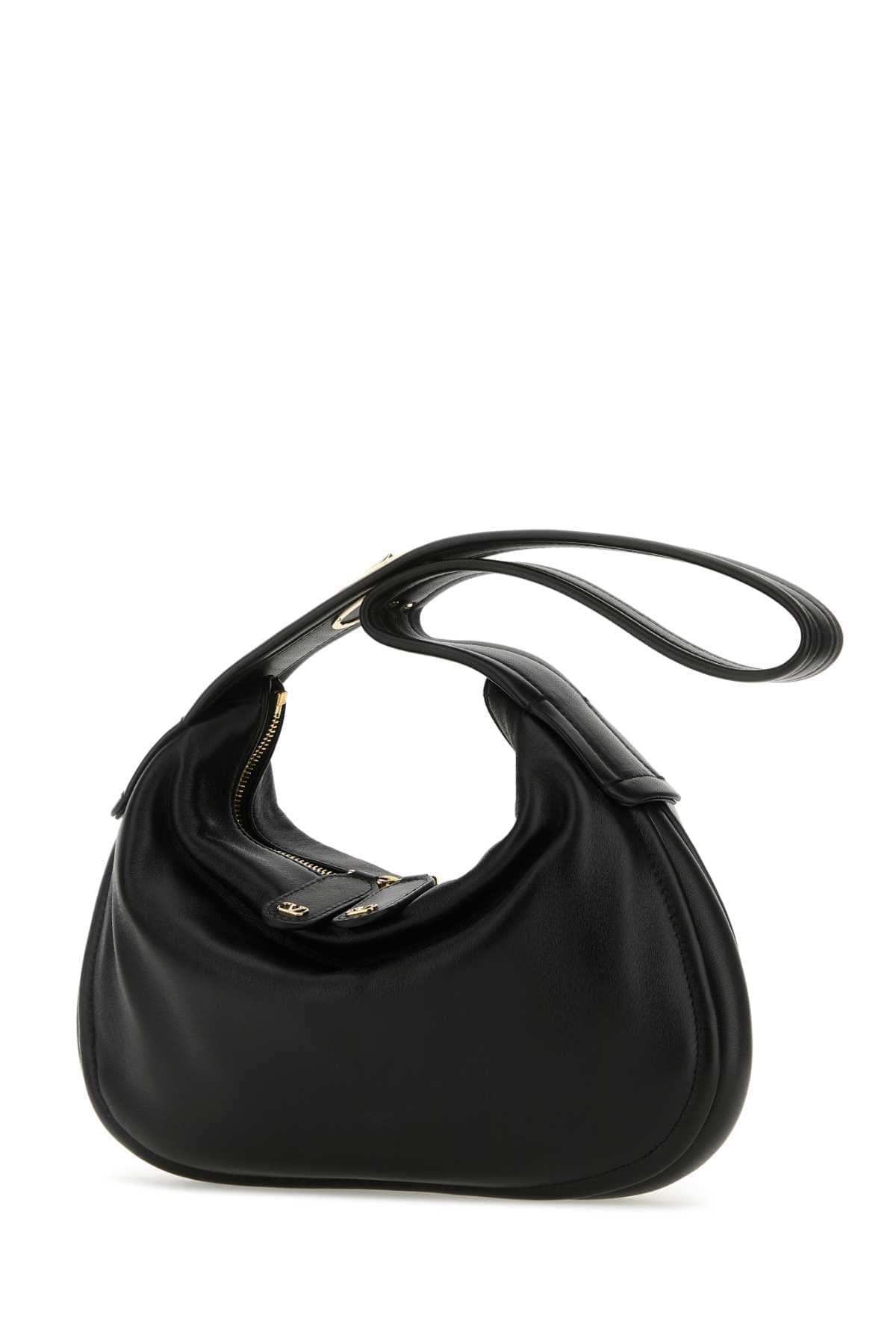 Valentino Garavani Women Black Nappa Leather Small Go-Hobo Shoulder Bag DestGlow