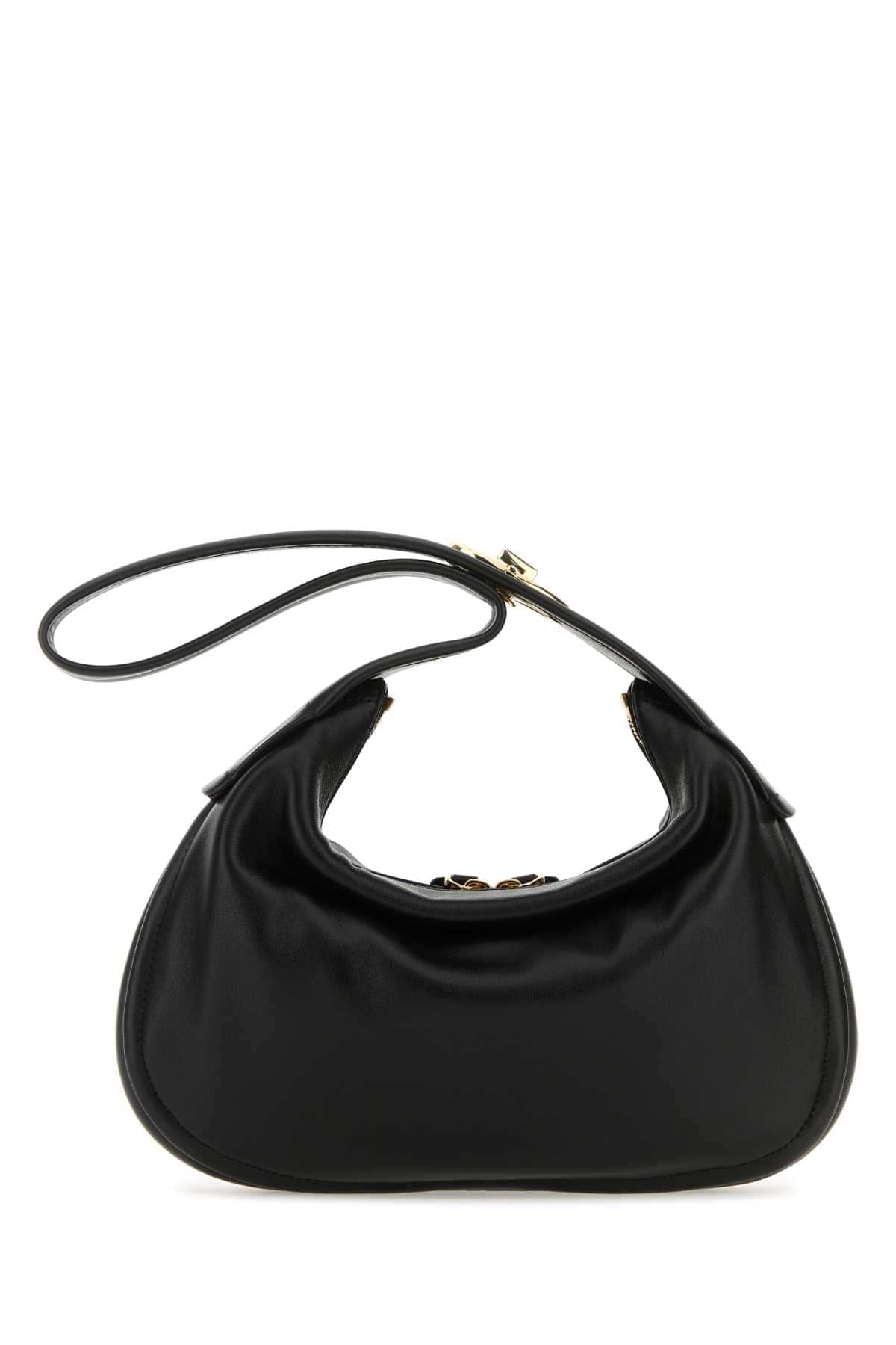 Valentino Garavani Women Black Nappa Leather Small Go-Hobo Shoulder Bag DestGlow