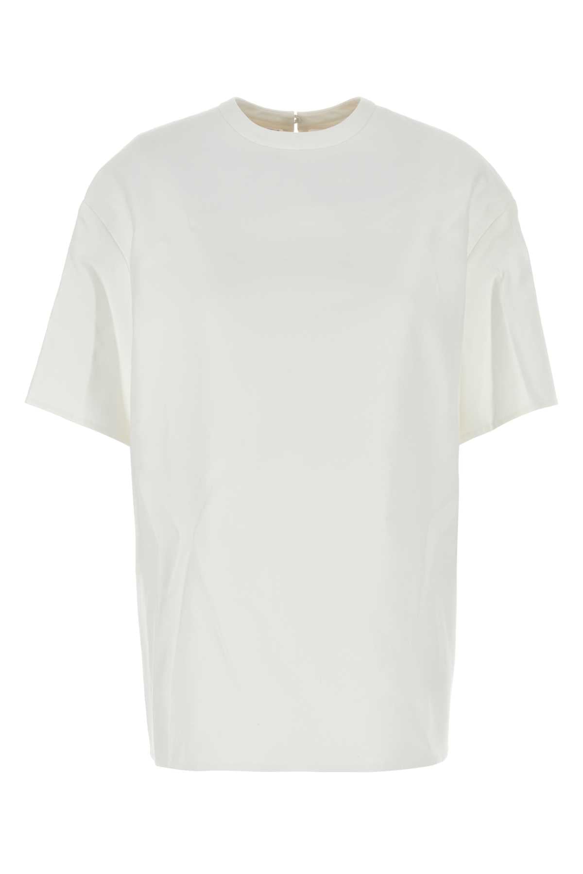 Valentino Garavani Women White Cotton Blend T-Shirt DestGlow