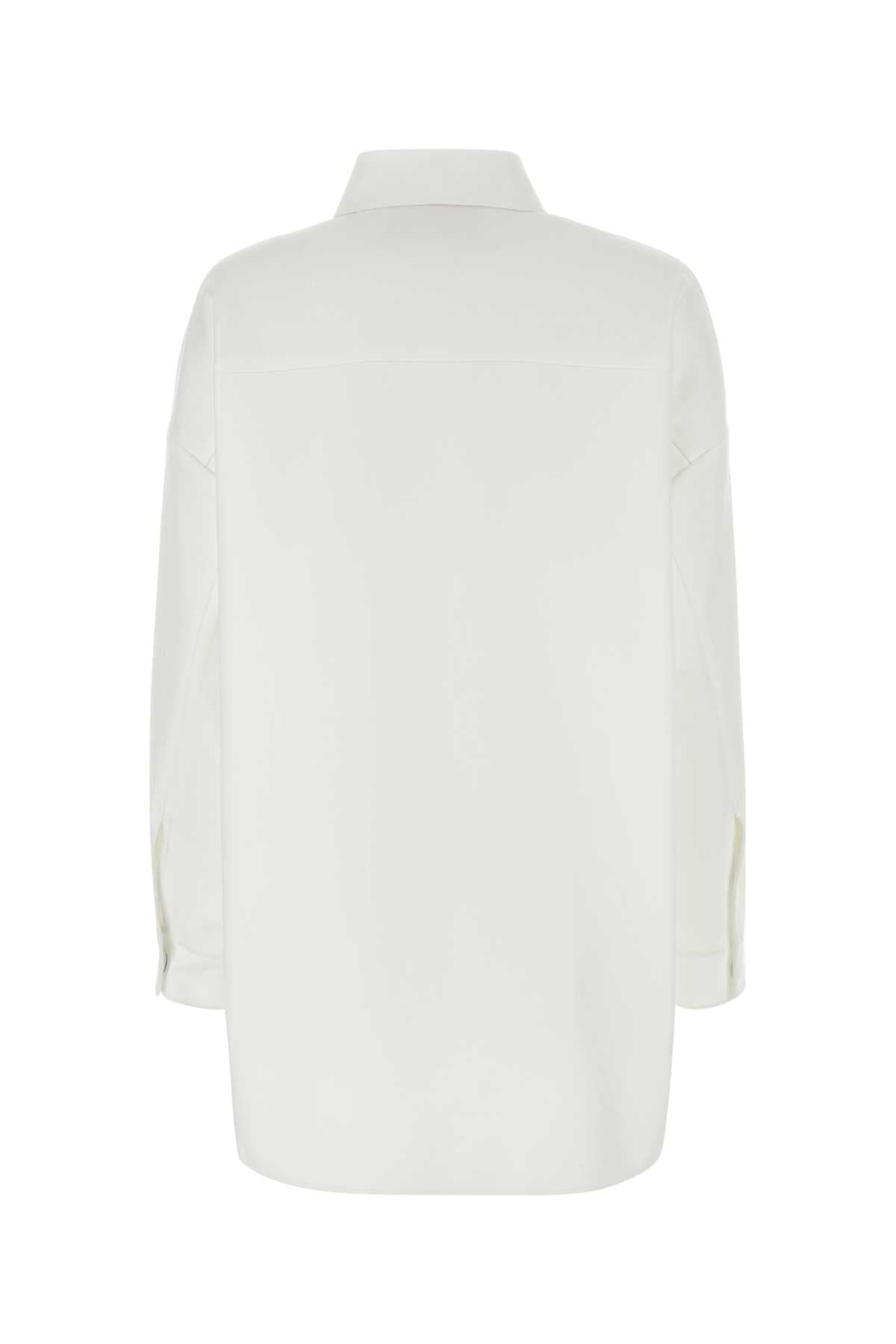 Valentino Garavani Women White Cotton Blend Oversize Shirt DestGlow