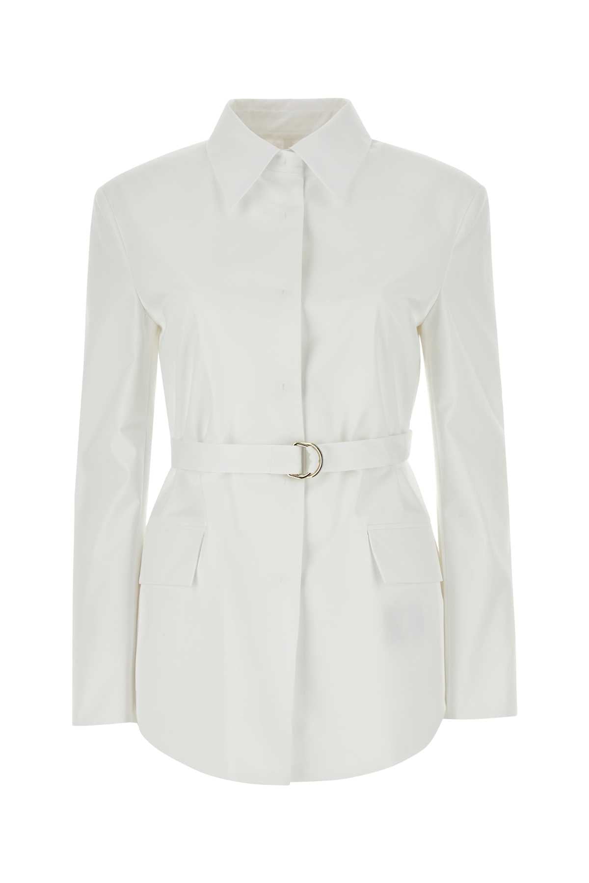 Valentino Garavani Women White Poplin Overcoat by Luosophy