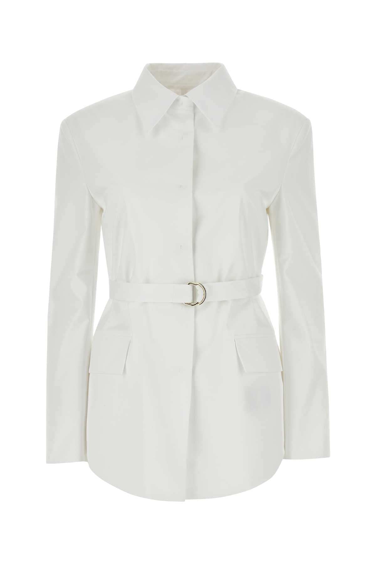 Valentino Garavani Women White Poplin Overcoat DestGlow