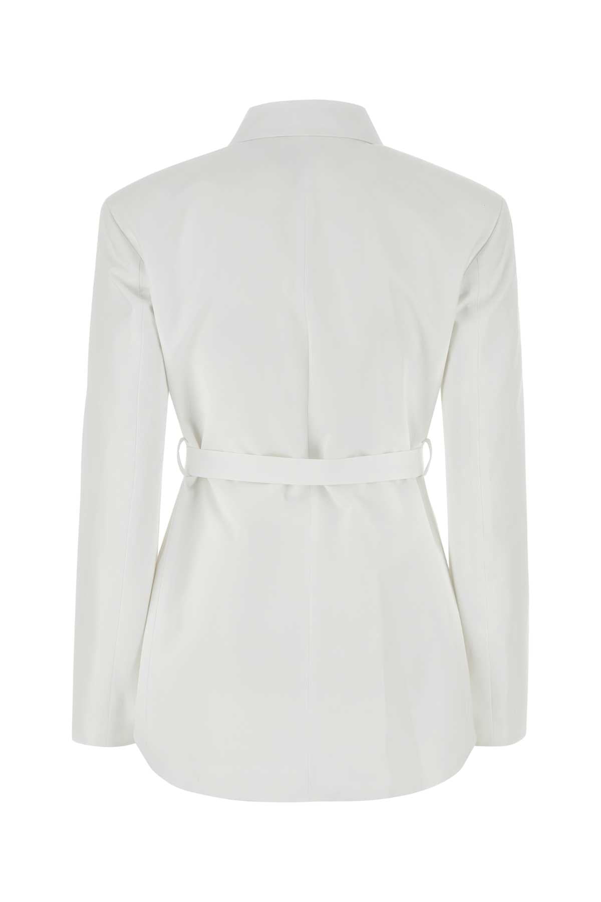 Valentino Garavani Women White Poplin Overcoat DestGlow