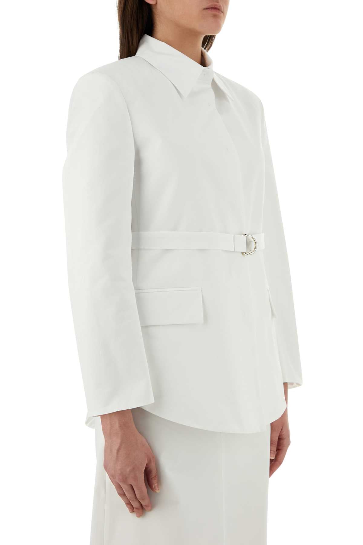 Valentino Garavani Women White Poplin Overcoat DestGlow