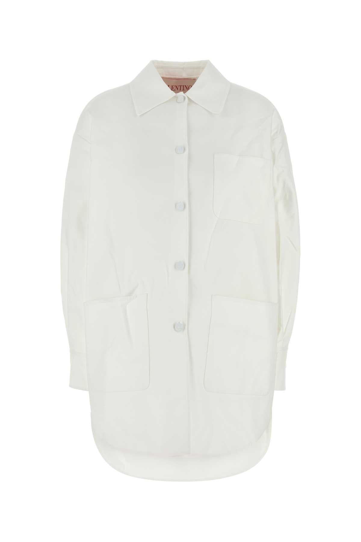 Valentino Garavani Women White Cotton Blend Oversize Jacket DestGlow