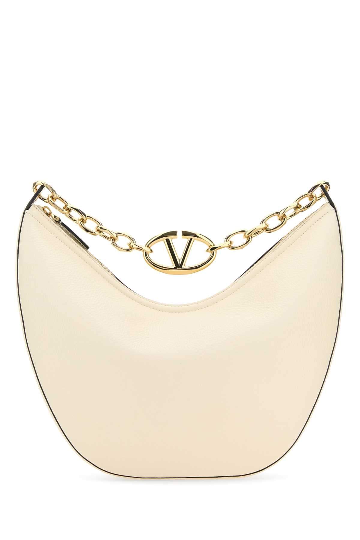 Valentino Garavani Women Ivory Leather Medium Hobo Vlogo Moon Shoulder Bag DestGlow