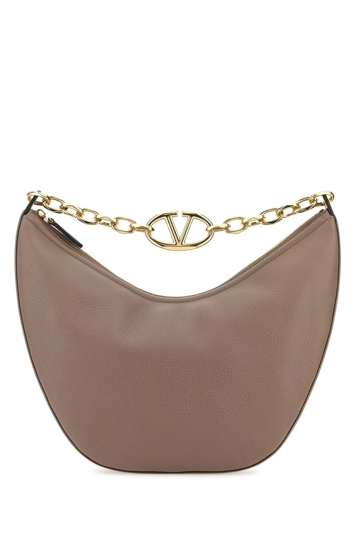 Valentino Garavani Women Antiqued Pink Leather Medium Hobo Vlogo Moon Shoulder Bag DestGlow