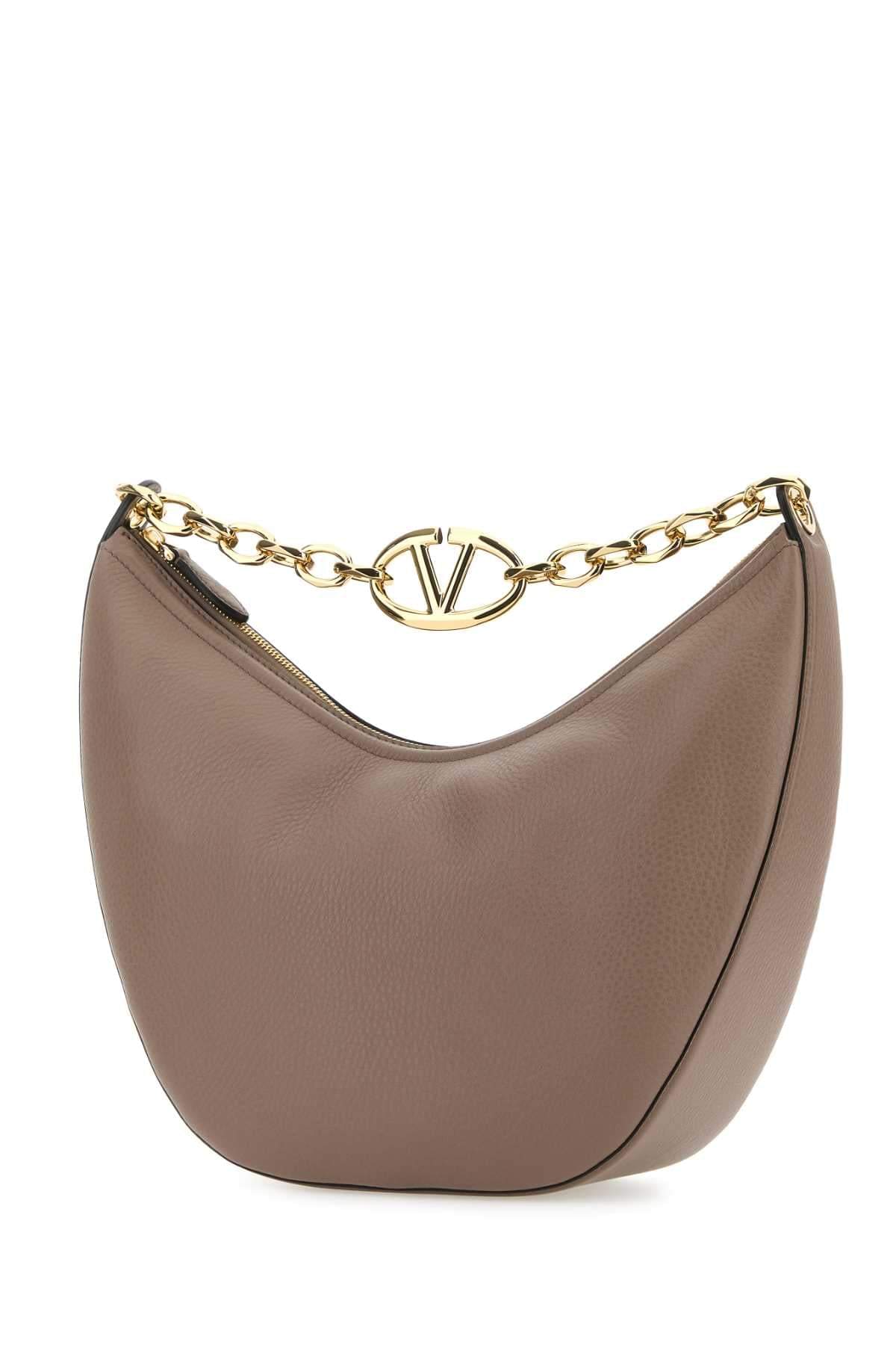 Valentino Garavani Women Antiqued Pink Leather Medium Hobo Vlogo Moon Shoulder Bag DestGlow