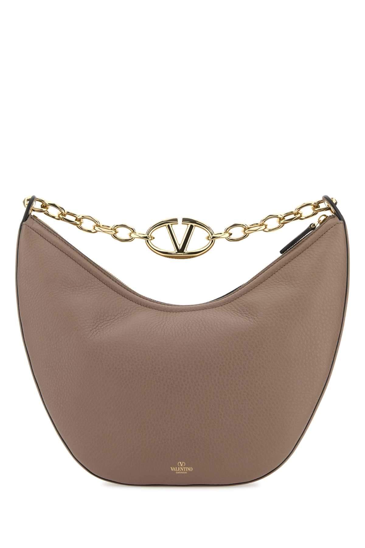 Valentino Garavani Women Antiqued Pink Leather Medium Hobo Vlogo Moon Shoulder Bag DestGlow
