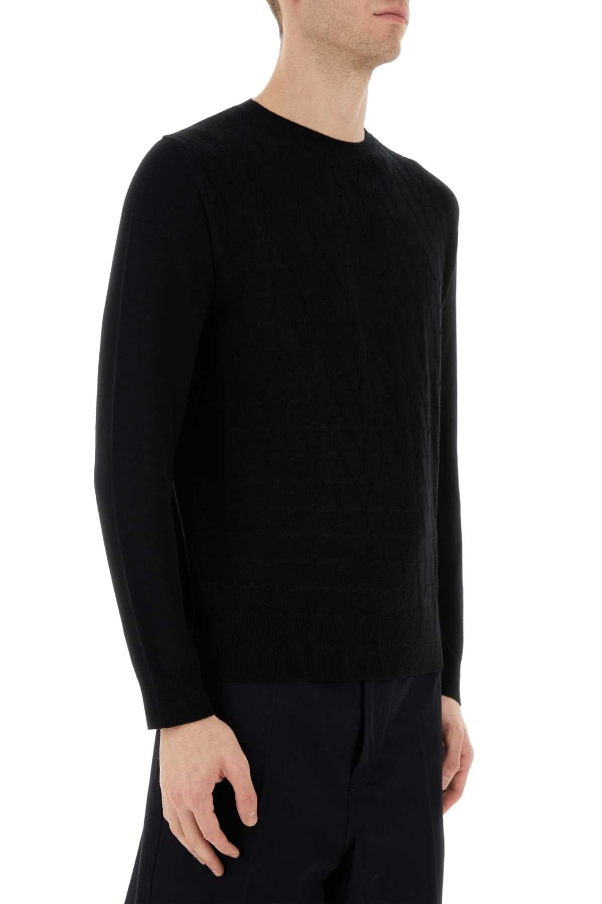 Valentino Garavani Men Black Wool Sweater DestGlow