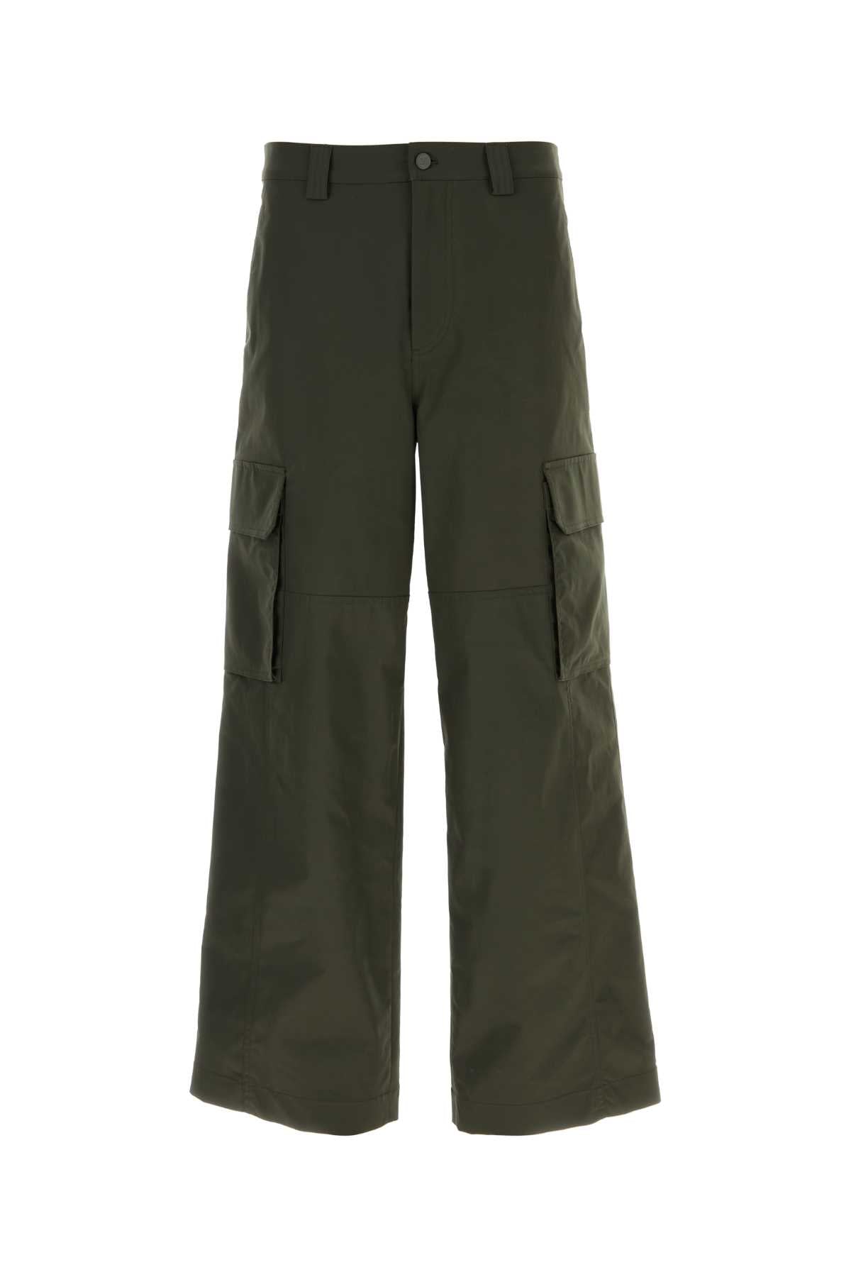Valentino Garavani Men Olive Green Polyester Blend Cargo Pant DestGlow