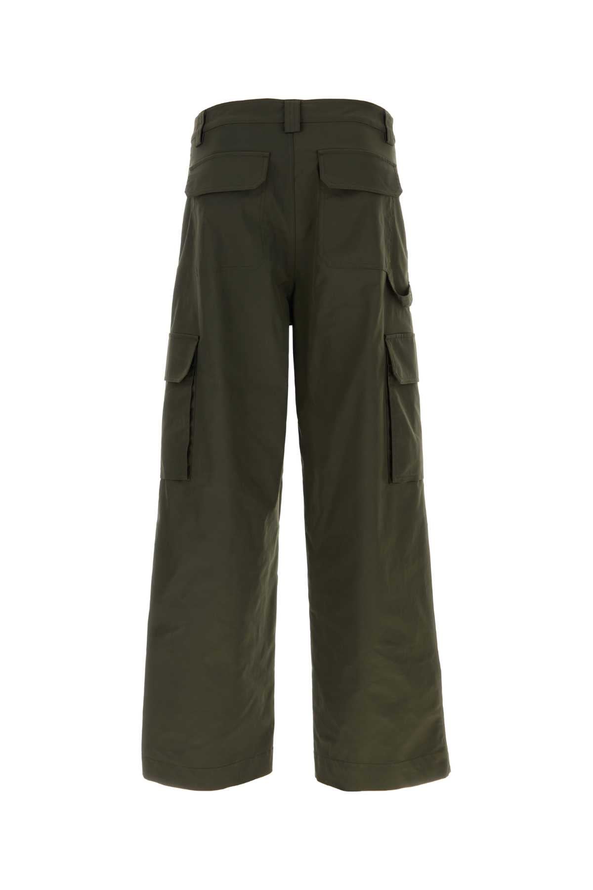Valentino Garavani Men Olive Green Polyester Blend Cargo Pant DestGlow