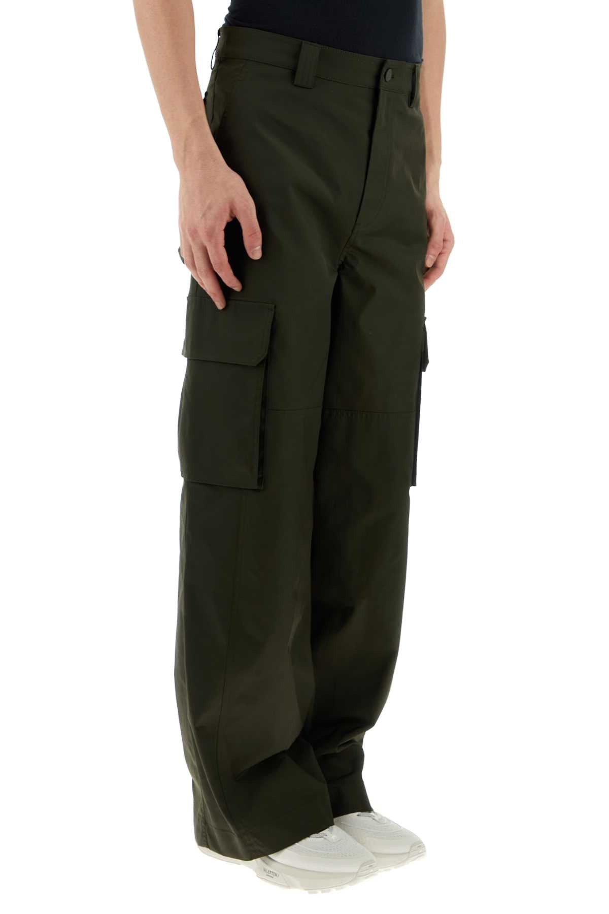 Valentino Garavani Men Olive Green Polyester Blend Cargo Pant DestGlow