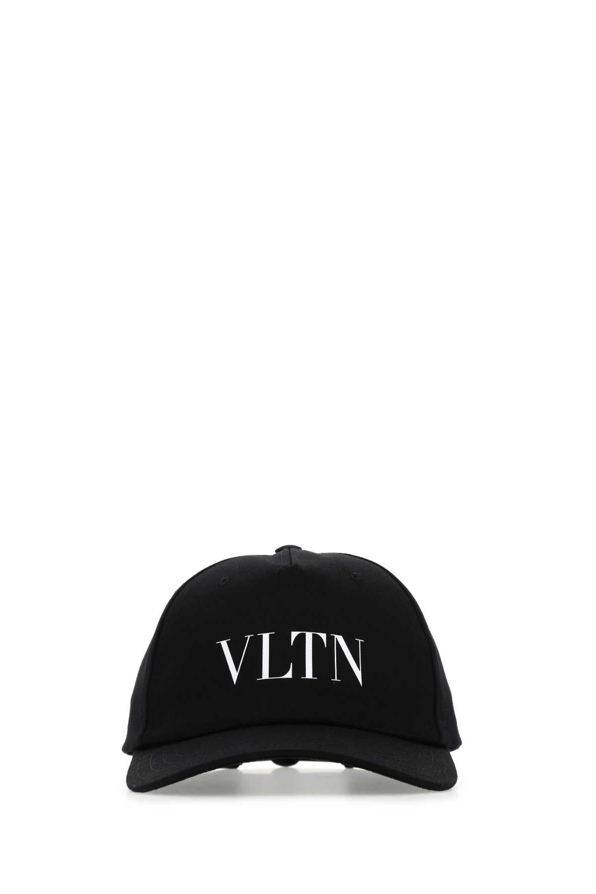 Valentino Garavani Men Black Gabardine Baseball Cap by Luosophy