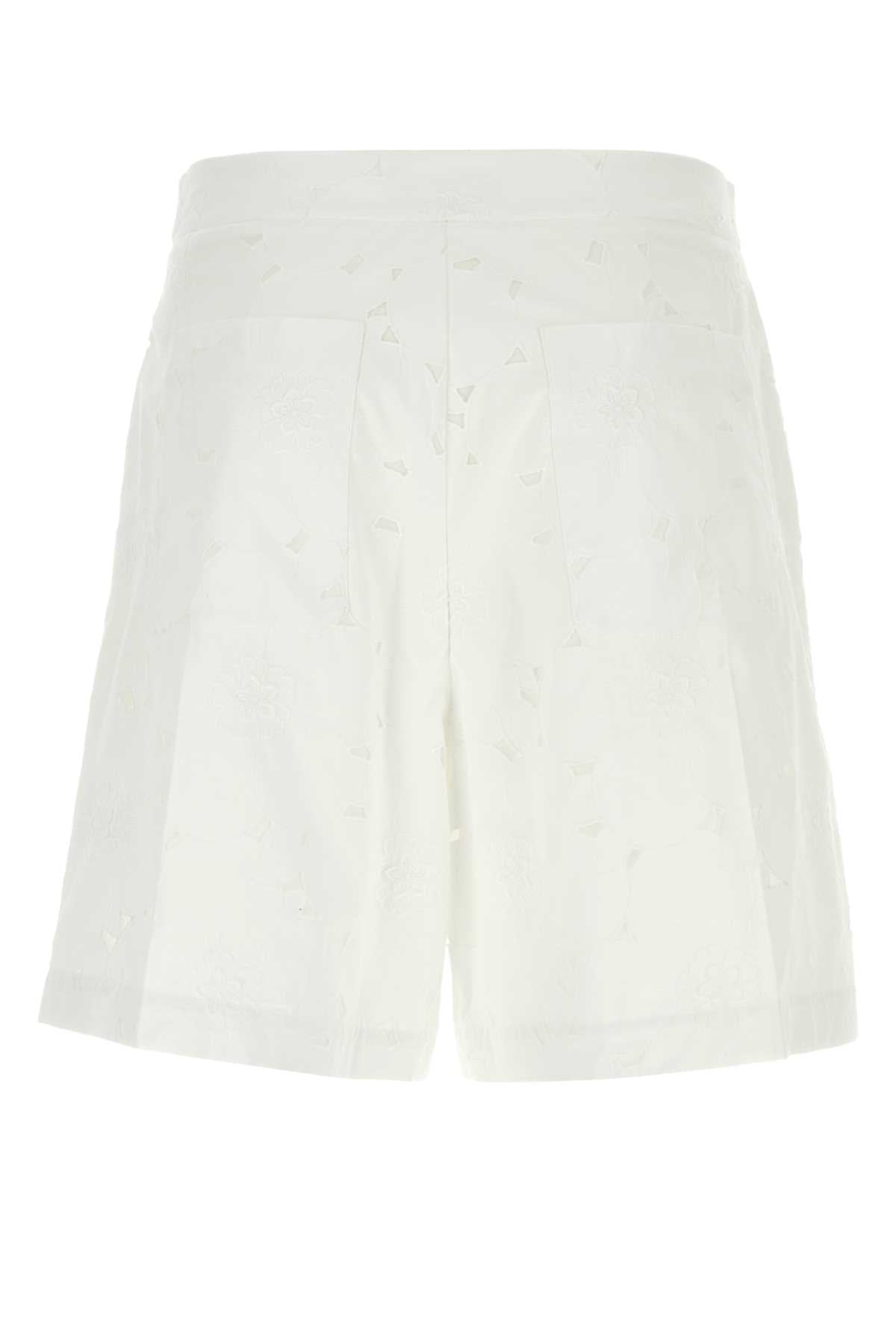 Valentino Garavani Men White Cotton Blend Bermuda Shorts DestGlow