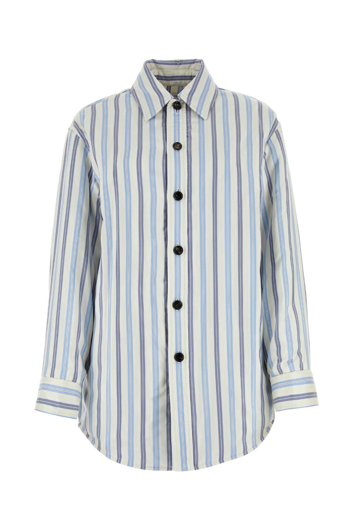 Bottega Veneta Women Embroidered Silk Oversize Padded Shirt DestGlow