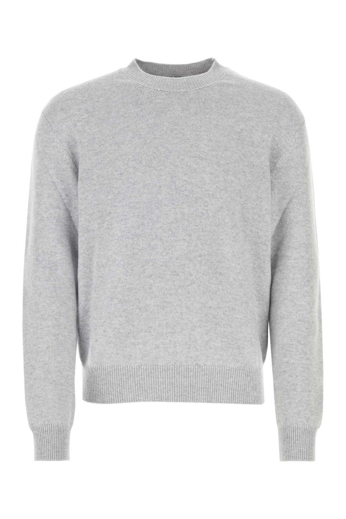 Bottega Veneta Men Melange Grey Stretch Cashmere Blend Sweater DestGlow