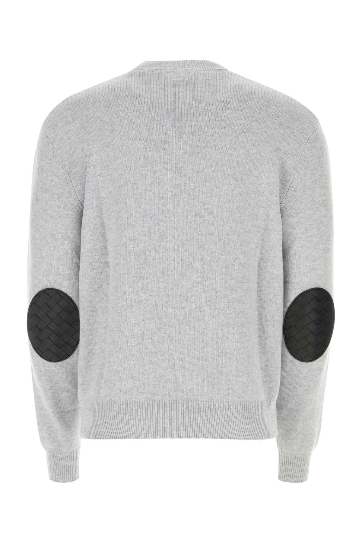 Bottega Veneta Men Melange Grey Stretch Cashmere Blend Sweater DestGlow