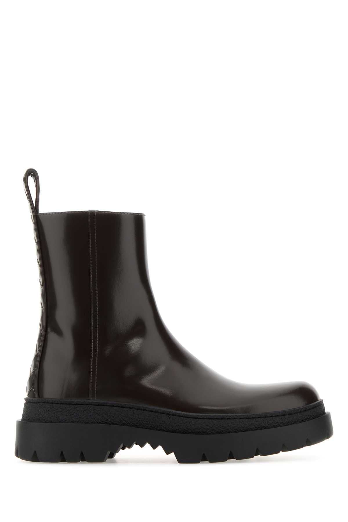 Bottega Veneta Men Chocolate Leather Highway Ankle Boots by Luosophy