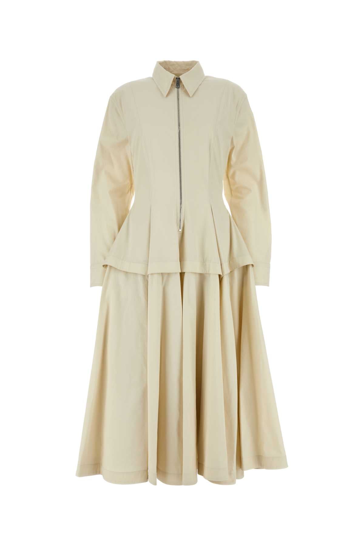 Bottega Veneta Women Sand Cotton Blend Shirt Dress DestGlow