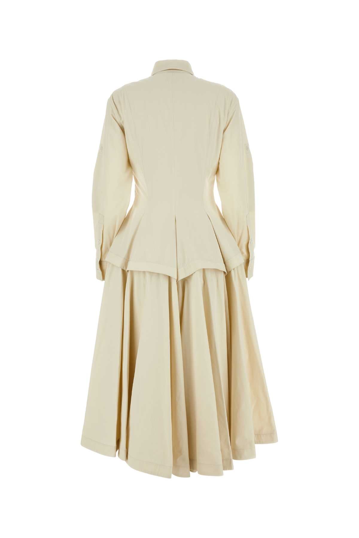Bottega Veneta Women Sand Cotton Blend Shirt Dress DestGlow