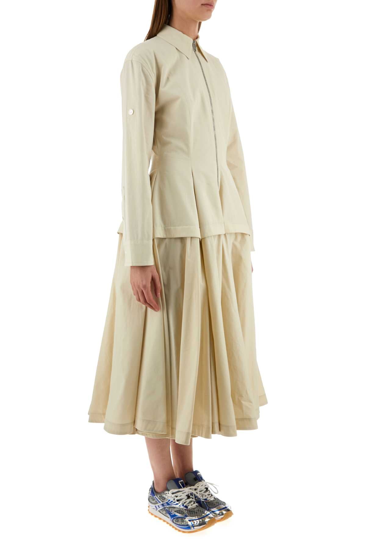 Bottega Veneta Women Sand Cotton Blend Shirt Dress DestGlow