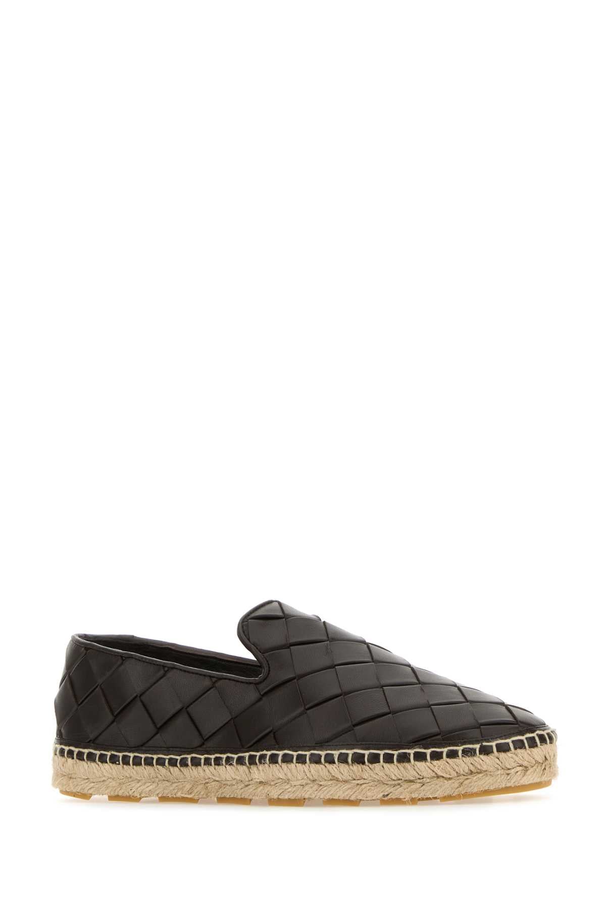 Bottega Veneta Women Dark Brown Leather Jack Espadrillas by Luosophy
