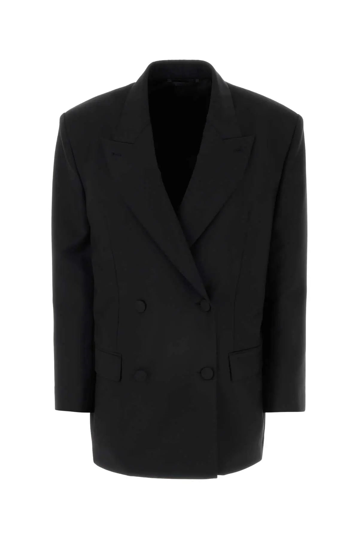 Givenchy Women Black Wool Blend Oversize Blazer DestGlow