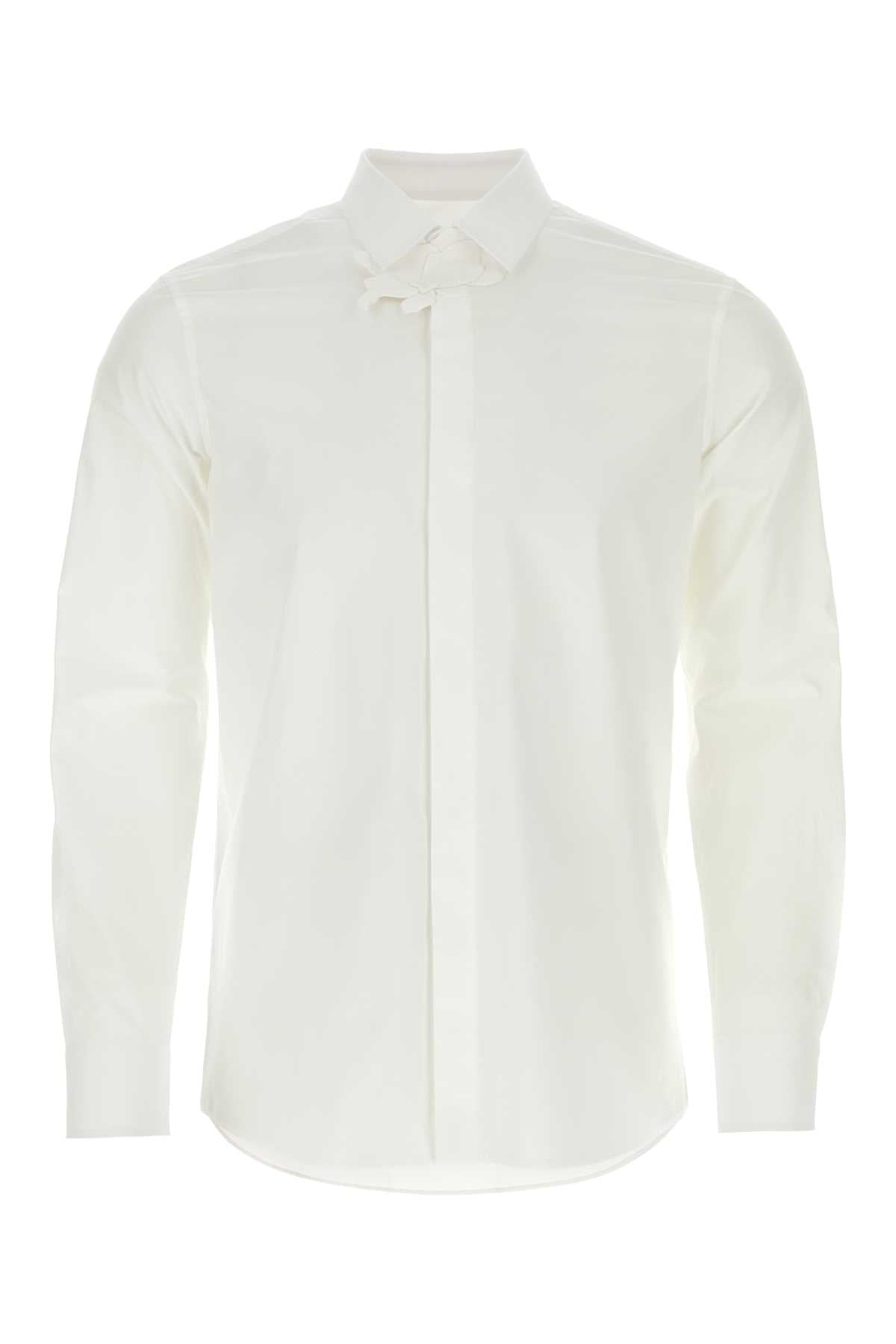 Valentino Garavani Men White Popeline Shirt DestGlow